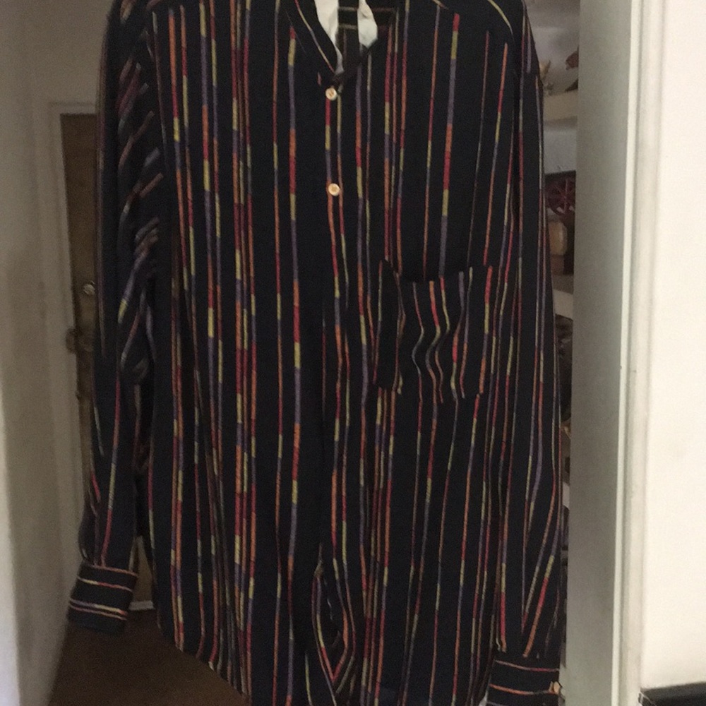 Black shirt with multi-color detail